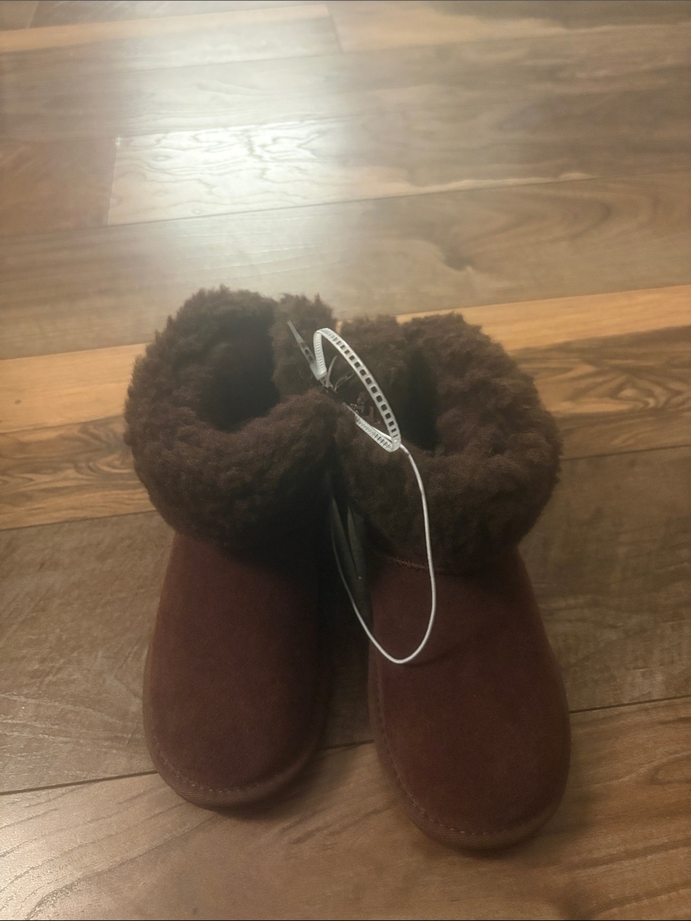 BearPaw Kids Plush-Lined Brown Slip-On Boots